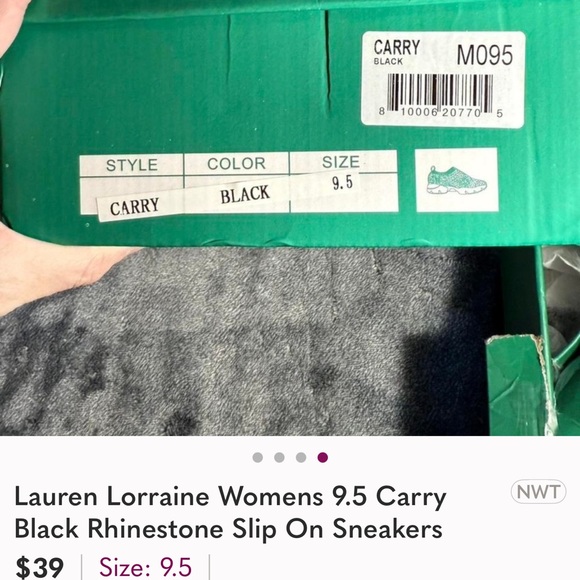 Lauren Lorraine Women’s  size 7 Carry black Rhinestone slip on Sneakers - Picture 12 of 12